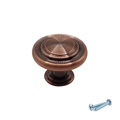 Image of M4TEC Interior Kitchen Cabinet Door Knobs Cupboards Drawers Bedroom Furniture Pull Handles Brushed Copper. VE7 Series: 32 mm