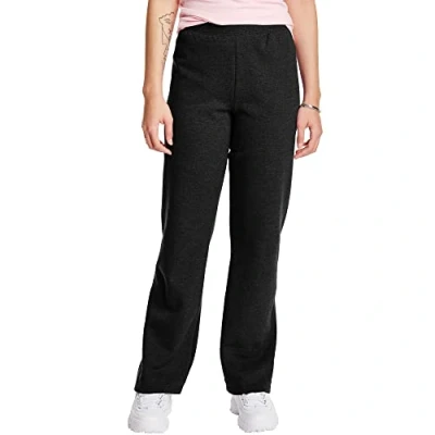 Image of Hanes Women’s Sweatpants, ComfortSoft EcoSmart Open Leg Fleece Ebony, M