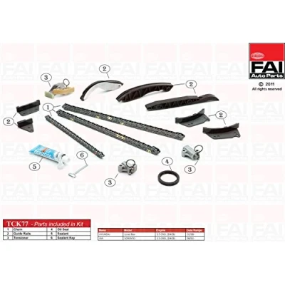 Image of 233514A020, 233514A600, 233514A700, 243514A020, 243612F000 Timing Chain Kit FAI AutoParts TCK77 without gears, with gaskets/seals Simplex, Bolt