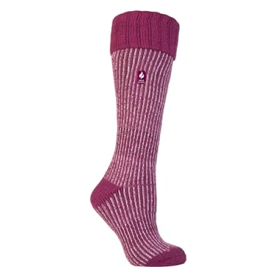 Image of HEAT HOLDERS Ladies Winter Thermal Boot Socks in 4 colours 8 UK 37 42 eur (4 UK, Pink Rib)