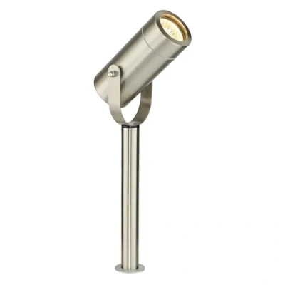 Image of Saxby Palin 35W Small 310mm Brushed Stainless Steel IP44 Outdoor Garden Spot Spike Light