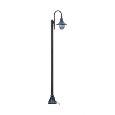 Image of Lindby path light Daphne, 1 bulb, black, height 220cm, aluminium