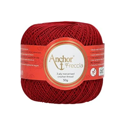 Image of Anchor 4771012 08047 Crochet Yarn, Cotton, Red