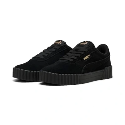 Image of Puma Carina 3.0 Trainers black/goldcoloured, Women&#039;s, Size: 3.5, Black/gold/coloured shoes