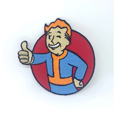 Image of Vault boy &#039;Fallout&#039; Game pip Thumb Iron on Embroidered Patch