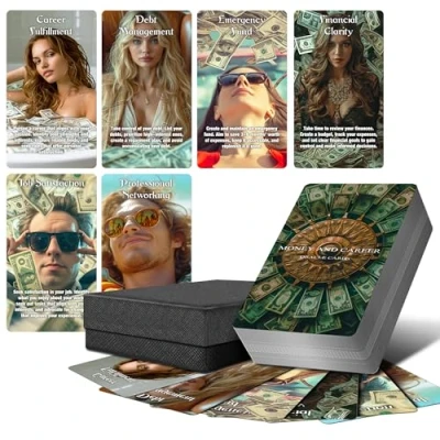 Image of Powerful Money and Career Oracle Cards, Cards Deck with Meanings on Them, Tarot for Beginner, Financial Professional Success