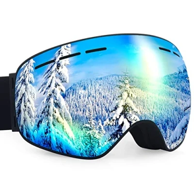Image of Dizokizo Ski Goggles Interchangeable Spherical Lens for Skiing Snowboard Anti fog UV Protection Triple Breathable Foams Women Men