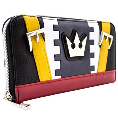 Image of Kingdom Hearts Sora Outfit Metal Crown Emblem Purse Clutch Coin Pocket &amp; Card Holder, Blue