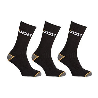 Image of JCB Socks Outdoor Activity Men&#039;s Boot Work 3 Pack UK 6 8.5 (as8, numeric, numeric_9, numeric_12, regular, Black)