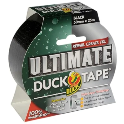 Image of Duck Tape Ultimate Cloth Black 50mm x 25m, The High Strength Waterproof Gaffer and Duct Adhesive Repair