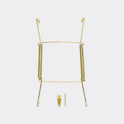 Image of Invisible Plate Hangers for Wall Decorative Dish Display Holders Hanging Wires Spring Hook Holder with Tip Protectors Fit to Hang on (13 19 cm (5 7.5 Inch), Brass)