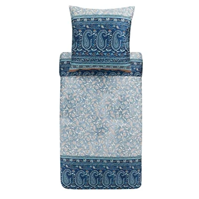 Image of Bassetti Como G1 9323948 Bed Linen Set Made of Cotton Mako Satin in Grey 2 Piece with Zip Closure 200 x cm / 80