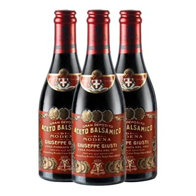 Image of GIUSEPPE GIUSTI Traditional Italian Vinegar (Aceto Balsamico di Modena IGP) 3 Gold Medals Pack of x 250 ml