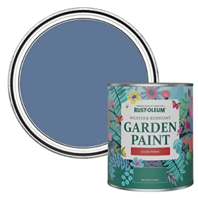 Image of Rust Oleum Blue Mould Resistant Garden Paint In Gloss Finish River 750ml
