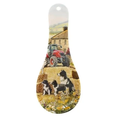 Image of The Leonardo Collection Collie &amp; Sheep Spoon Rest for Kitchen Home Lovely Holder Accessories Designed by Macneil Studios Heat Resistant All Types of Spoons