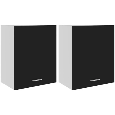 Image of vidaXL Hanging Cabinet Lyons 2 pcs Black 50x31x60 cm Engineered Wood