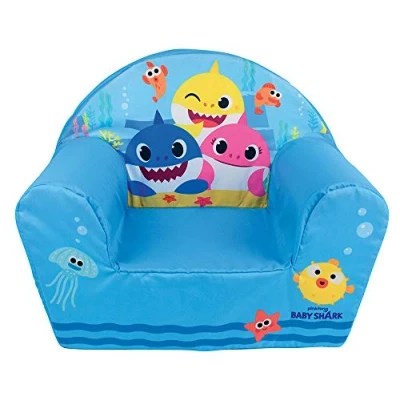 Image of Fun House 713375 Baby Shark Club Chair Country of France Guarantee for Children L 52 x D 33 H 42 cm, fabric