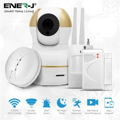 Image of Ener J Entry Level Smart Security Kit (1x IP Camera +1x PIR Sensor Door Smoke Detector Sensor)