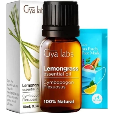 Image of Gya Labs Lemongrass Essential Oil for Diffuser Hair Skin &amp; Candle Making Oils Herbaceous, Earthy Zesty Scent 100% Natural (10ml)