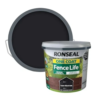 Image of Ronseal One Coat Fence Life Tudor Black Oak 5L