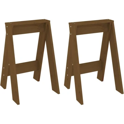 Image of vidaXL Stools 2 pcs Honey Brown 40x40x60 cm Solid Wood Pine