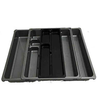 Image of Whitefurze Adjustable Drawer organiser In Silver and Black