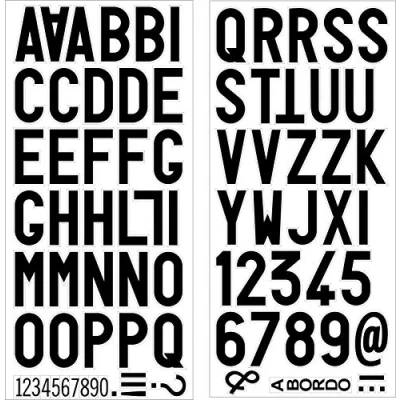 Image of Quattroerre 1221 Mixed Letter Kit, Set of 80 Pieces, Black