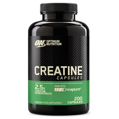 Image of Optimum Nutrition Creatine Capsules with 2500 mg of Unflavoured Monohydrate per Serving, Food Supplement to support performance, 100 Servings, 200