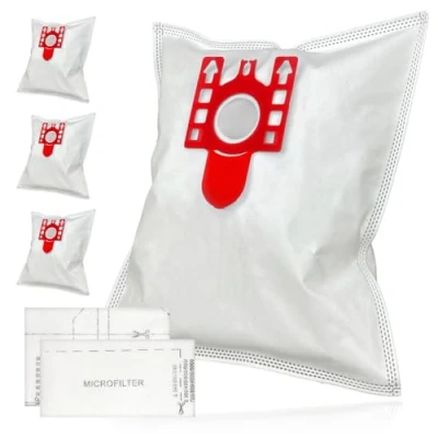 Image of SPARES2GO Large Bags for Miele FJM C1 C2 C3 Compact Complete S4210 S6210 Vacuum Cleaners (Pack of 4 + Filters)