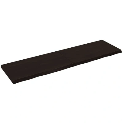 Image of vidaXL Table Top Dark Brown 220x60x(2 6) cm Treated Solid Wood Oak