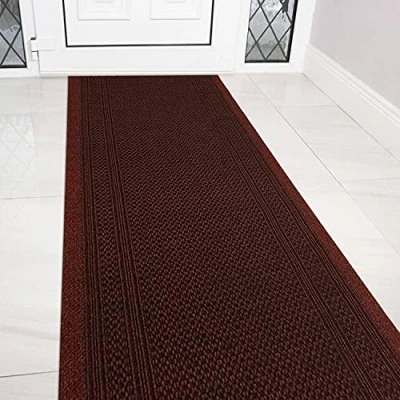 Image of eXtreme Carpet Runner for Hallways, Kitchen, and Living Room Sturdy, Washable, Lightweight Custom Length Narrow Rug Non Slip Rubber Backed 66cm Wide x 213cm Long Aztec Red