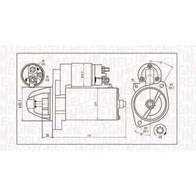 Image of MQS1202 Starter motor MAGNETI MARELLI 063721202010 12V 2,2kW 10 MERCEDES BENZ: E Class Saloon, ML Class, T modell