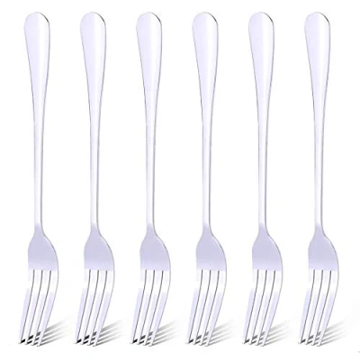 Image of Qinglele Fork,6 Pcs 304 Stainless Steel Dinner Forks, 8.1inches (Slive, Large)