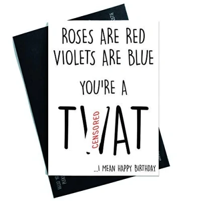 Image of Funny Birthday Cards Swearing T*at Greeting Rude Offensive Adult Humour Novelty Mature Jokes Happy PC337