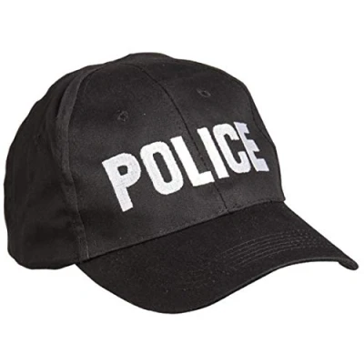 Image of Miltec Police BK Unisex Adult Cap, Black, One Size