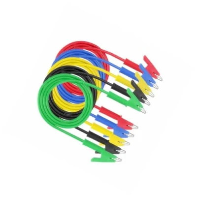 Image of Aofan 5Pcs Test Jumper Wires Cable Colorful Double ended Alligator Clip Cables 1500V/15A 1m for Laboratory Electric Testing