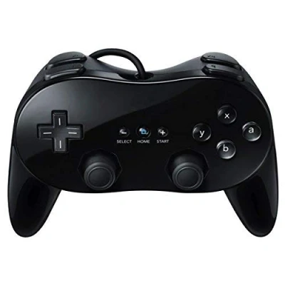 Image of OSTENT Wired Classic Controller Pro Gamepad Joystick for Nintendo Wii Remote Console Video Game Color Black