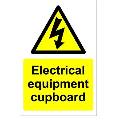 Image of Electrical equipment cupboard sign Self adhesive vinyl 200mm x 150mm