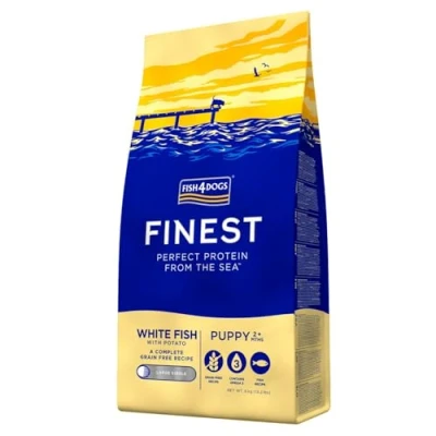 Image of Fish4Dogs Finest White Fish and Potato Puppy Food Natural, Hypoallergenic Great for Sensitive Puppies Rich in Omega 3, 6 9 (Large Kibble 6kg)
