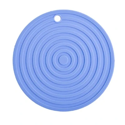 Image of Jagowa Cat Dog Bowl Mat Pet Round Dish Placemat Trays Silicone Waterproof Non Slip Food Pad(Blue)