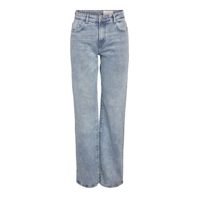 Image of Noisy May MIT Weitem BEIN Nmyolanda Normal Waist Wide Leg, Women&#039;s, Size: 26x32, Light blue denim