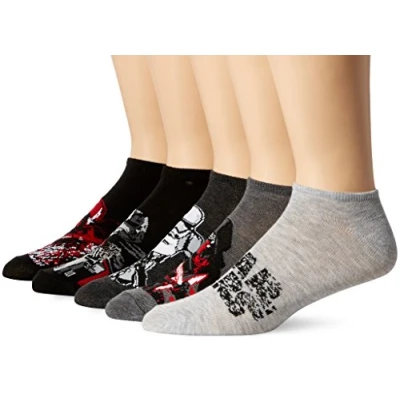 Image of star wars Episode 8 Men&#039;s 5 Pack No Show, Black Prime Fits Sock Size 10 13; Shoe 6.5 12.5