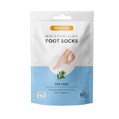 Image of Profoot Moisturising Foot Socks Deep Treatment for Feet Ideal Dry Skin Soothes, Softens &amp; Deeply Hydrates Cracked Heels and Intensive Repair with Vitamin E Tea Tree