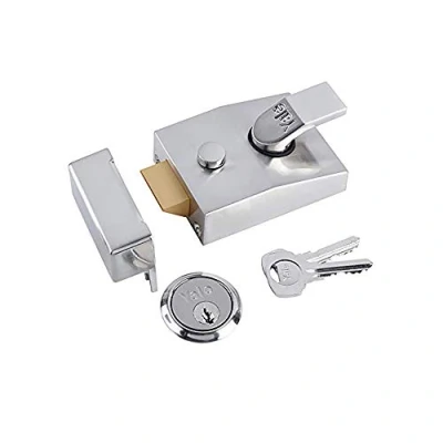 Image of Yale P 89 SC 60 Deadlocking Nightlatch 40mm Chrome Finish High Security with automatic deadlock