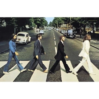 Image of The Beatles Poster Abbey Road Band Logo Textile Flag 70cm x 106cm One Size