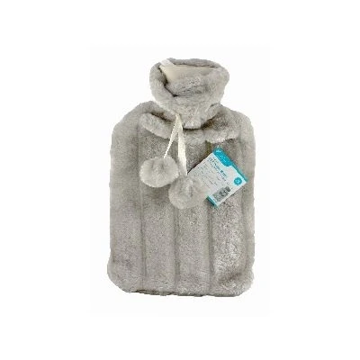 Image of Light Grey 2L Hot Water Bottle &amp; Plush Faux Fur Cover By Ashley