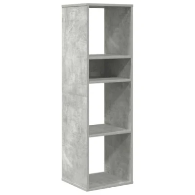 Image of vidaXL Book Cabinet Concrete Grey Engineered Wood Storage with Shelves 34x31x112 cm Freestanding Bookshelf for Living Room/Bedroom/Office