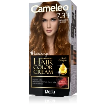 Image of Cameleo Permanent Hair Colour Cream Cinnamon Blonde Intensive Color &amp; Protection 5 Oils + Omega Plus Acids Professional, Luxurious Dye Full Kit