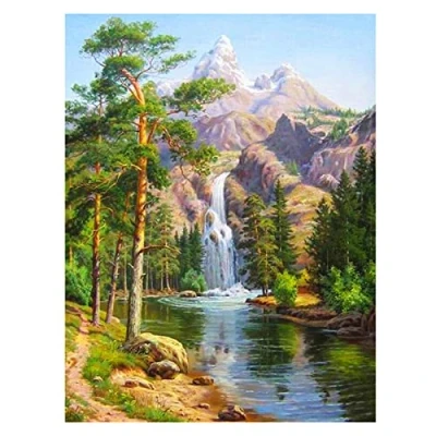Image of Cukol Forest Landscape Cross Stitch Kits for Adults, 11ct Pre Printed Stamped Counted Adults Beginners UK, Advanced 11 Count Animal Embroidery Stiching Kit