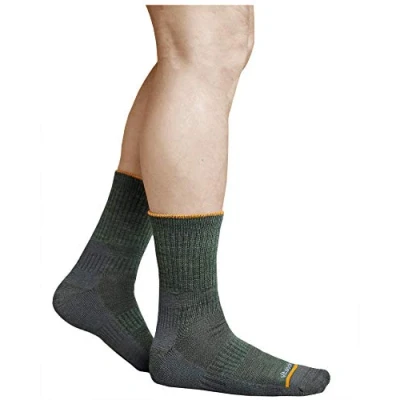 Image of vitsocks Men&#039;s Merino Wool HIKING WALKING Boot Socks Thick Anti Blister Breathable Warm, green grey, 6 8